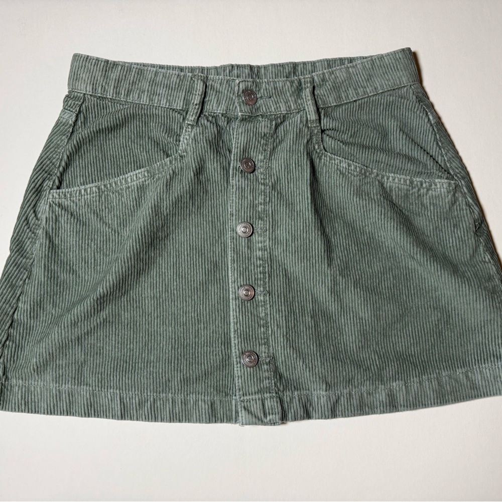 Free People Sage Green Corduroy Mini Skirt